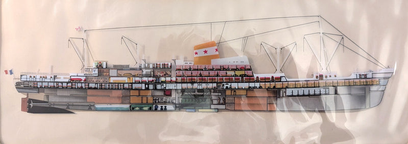 LOUIS LUMIERE: 1952 - 1954 calendar w/ mylar ship cutaway