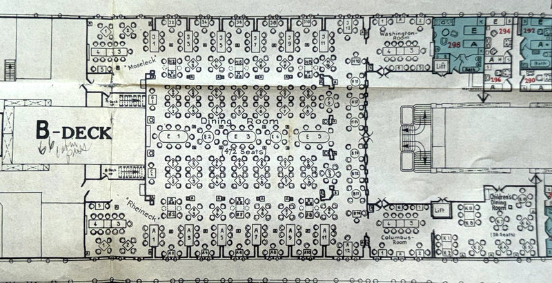 COLUMBUS: 1923 - Big full ship cruise plan from 1931