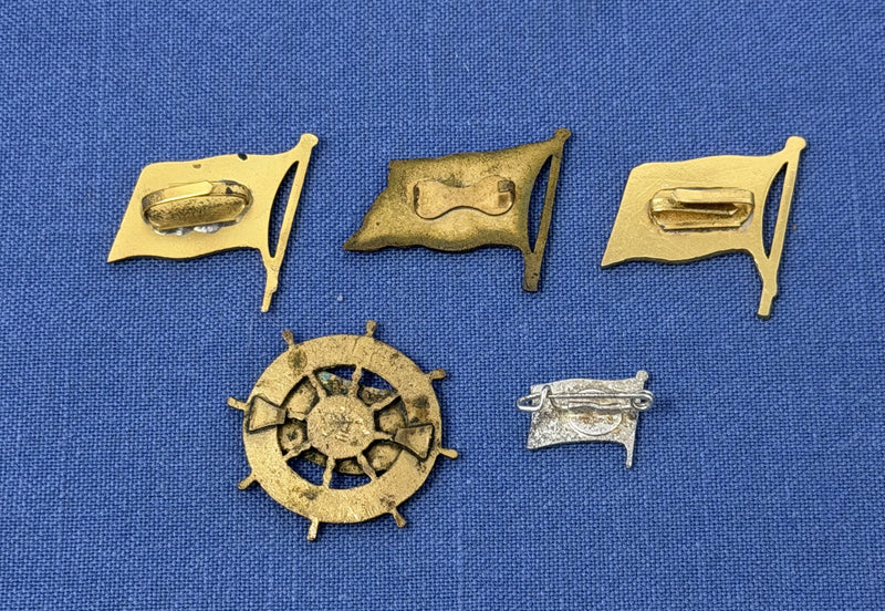 Various Ships - 5 German shipping lines houseflag pins