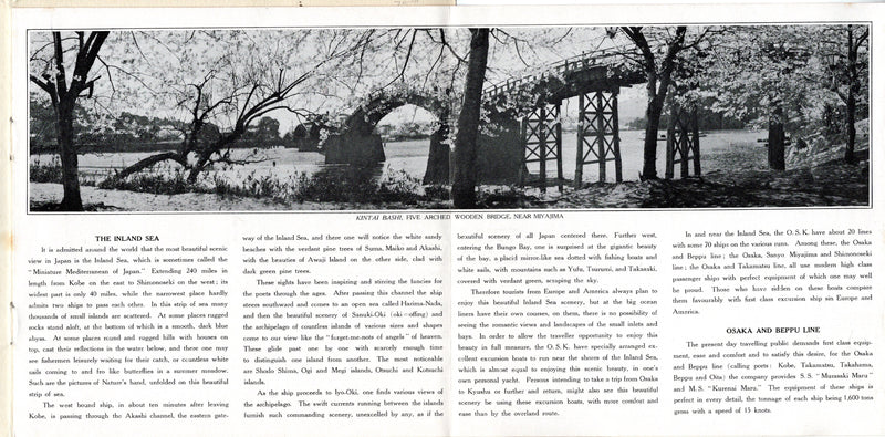 MURASAKI MARU & KURENAI MARU - "The Inland Sea" brochure w/ plans from 1930s