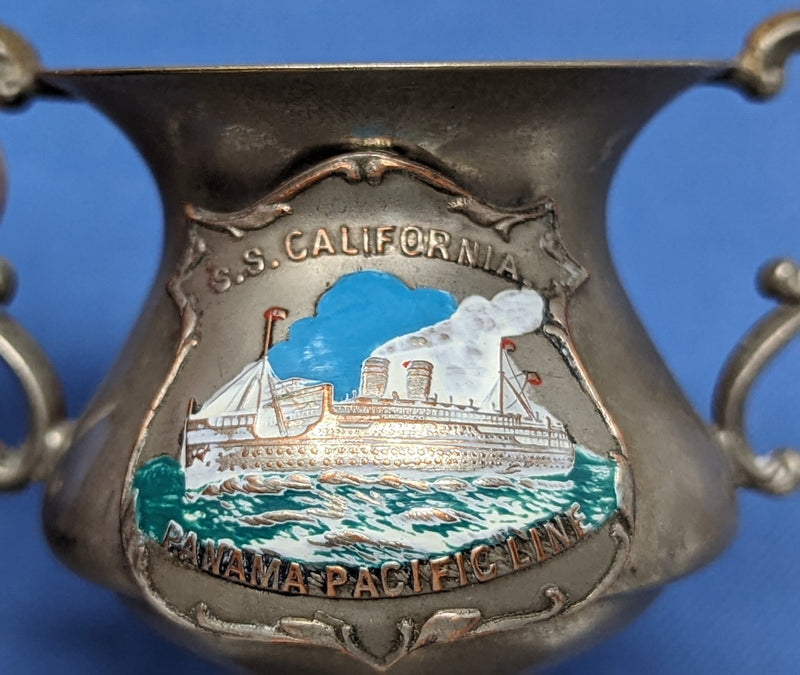 CALIFORNIA & VIRIGINA: 1928 - 2 souvenir Panama Pacific Line souvenir loving cups
