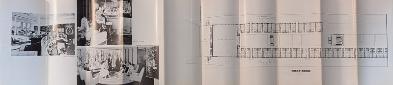 FRANCE: 1962 - Early cruise deck plan w/ color interior photos