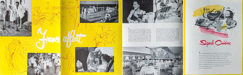 ANTILLES: 1953 - Big, 1954 deluxe cruise brochure w/ plans & interiors