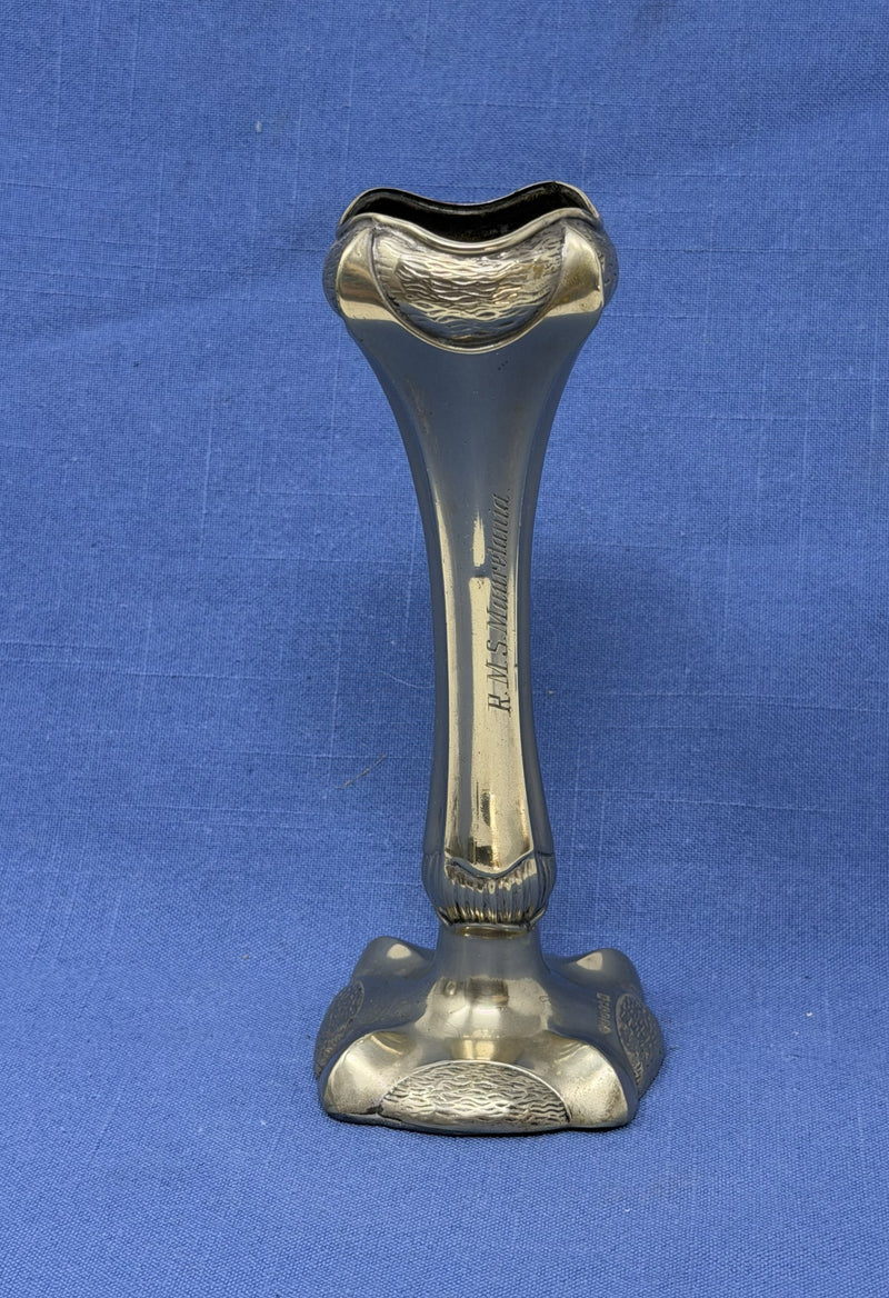 MAURETANIA: 1907 - Silverplated art nouveau vase