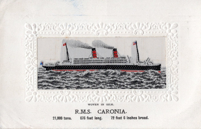 CARONIA: 1905 - Silk postcard from 1908