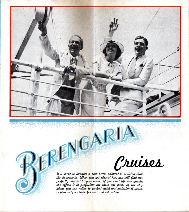 BERENGARIA: 1913 - Cruise deck plan booklet w/ 8 decks & many photos
