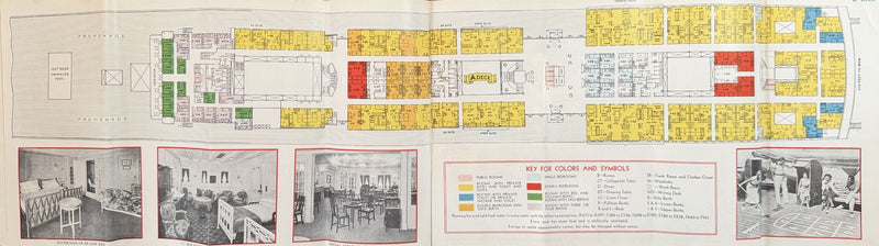 BERENGARIA: 1913 - Cruise deck plan booklet w/ 8 decks & many photos