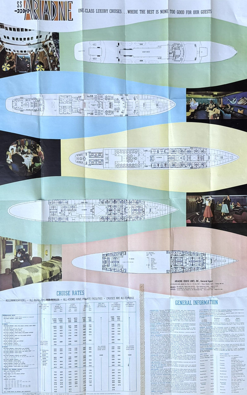 ARIADNE: 1951 - Interiors, plans & cruises for 1960-61