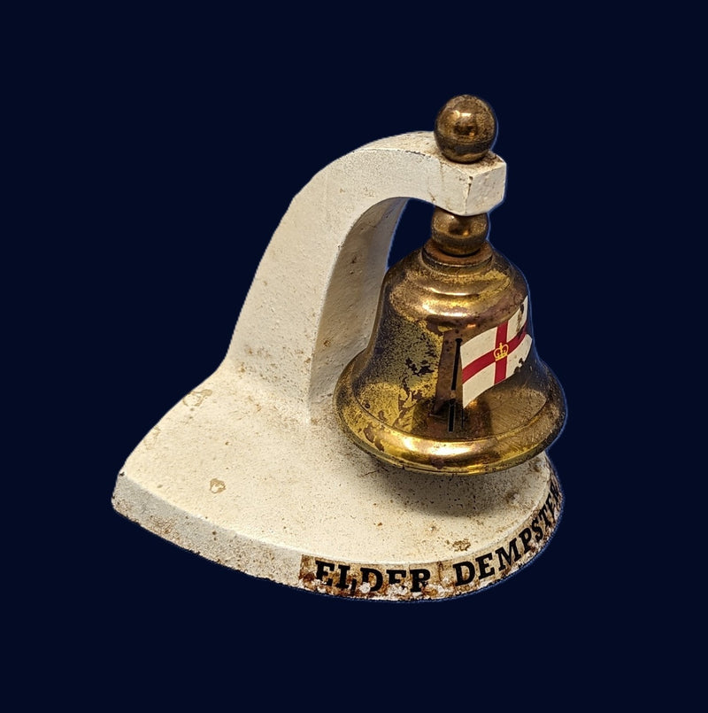 Various Ships - Elder Dempster Line souvenir bell w/ cast iron stand