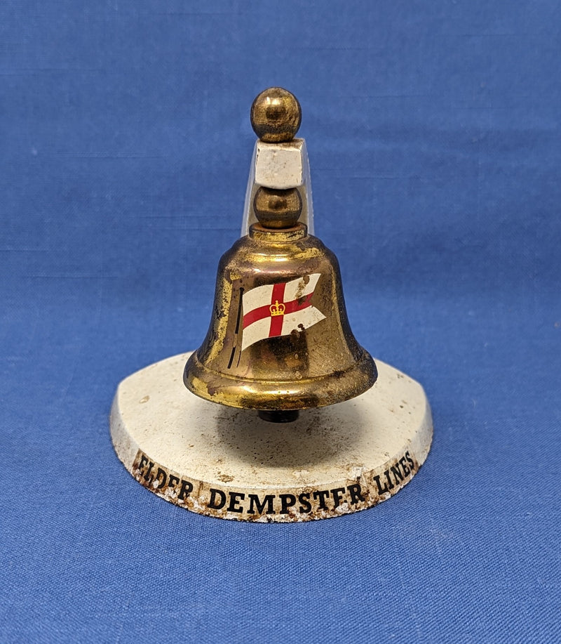Various Ships - Elder Dempster Line souvenir bell w/ cast iron stand