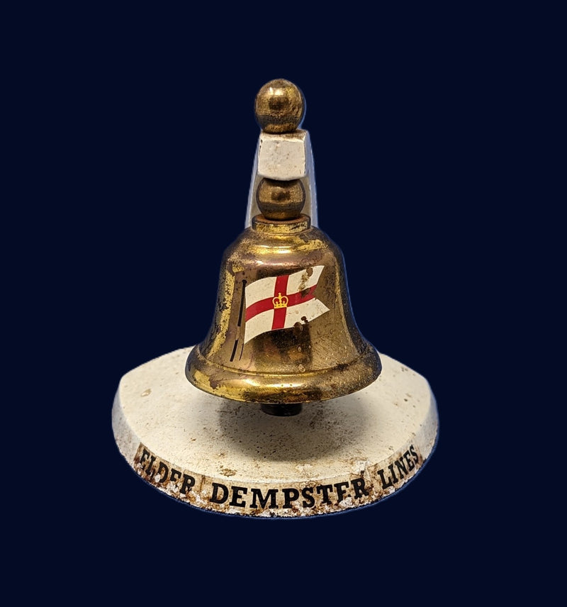 Various Ships - Elder Dempster Line souvenir bell w/ cast iron stand