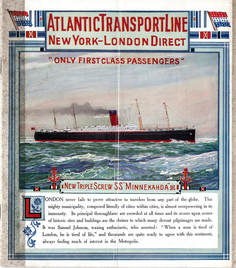 Various: pre-war - Circa 1915 Atlantic Transport Line fleet interiors brochure