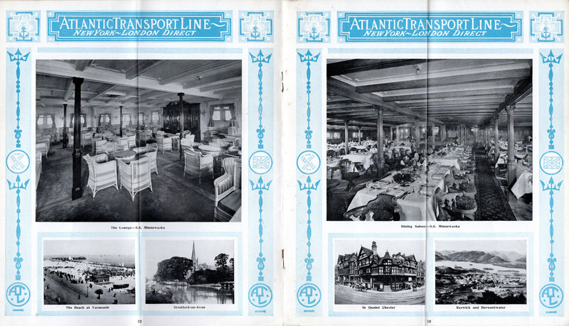 Various: pre-war - Circa 1915 Atlantic Transport Line fleet interiors brochure