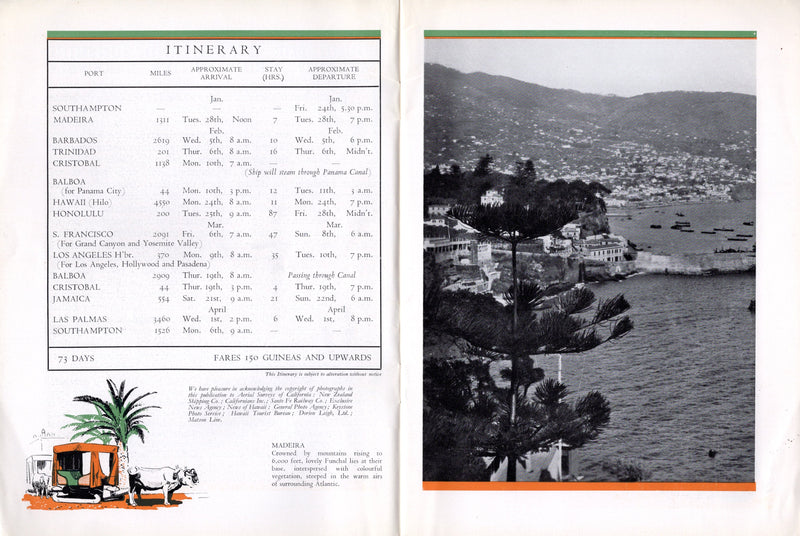 ATLANTIS: 1913 - Winter Cruise to Hawaii 1936 deluxe brochure