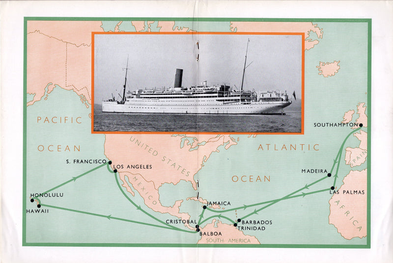 ATLANTIS: 1913 - Winter Cruise to Hawaii 1936 deluxe brochure