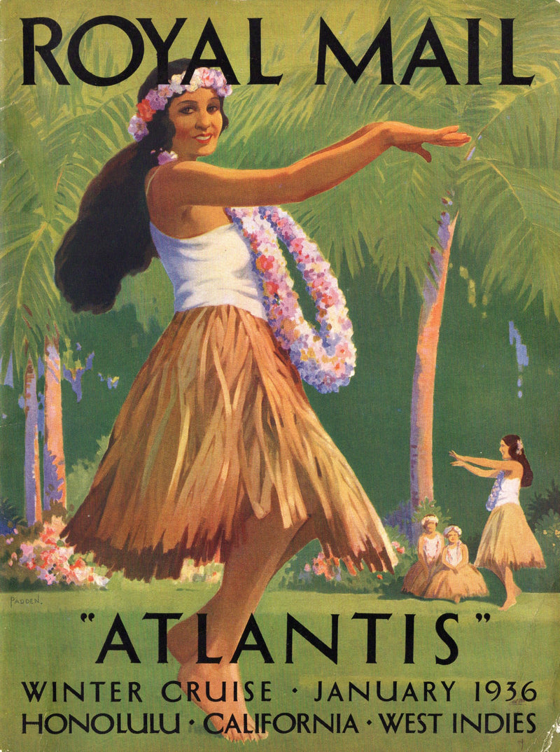ATLANTIS: 1913 - Winter Cruise to Hawaii 1936 deluxe brochure