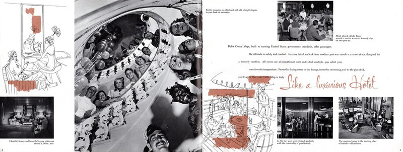 DEL MAR, DEL NORTE & DEL SUD - 1950s Deluxe interiors & services brochure