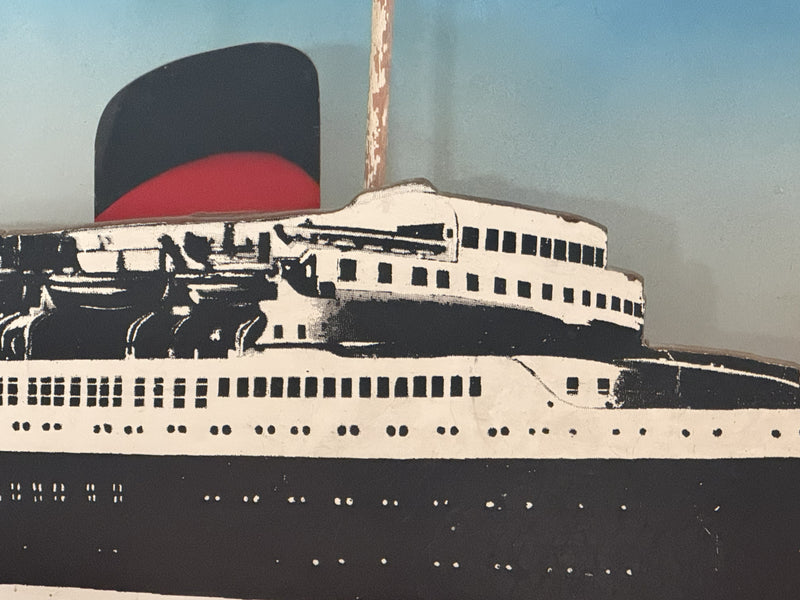 FLANDRE: 1952 - Large 3-D travel agency display w/ ship cut-out & lighting