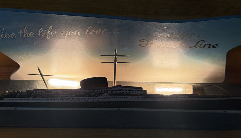 FLANDRE: 1952 - Large 3-D travel agency display w/ ship cut-out & lighting