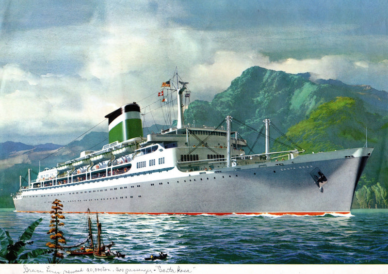 Various Ships - 3 Grace Line agency portraits by Carl Evers