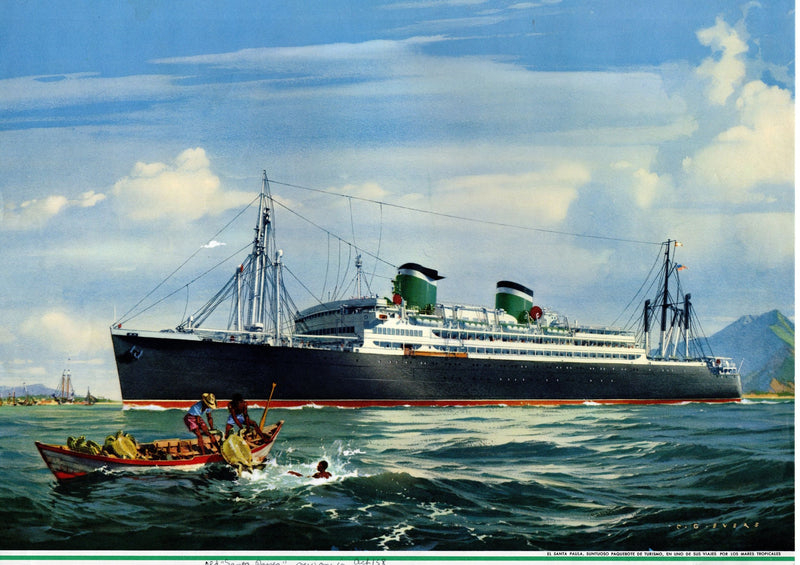 Various Ships - 3 Grace Line agency portraits by Carl Evers