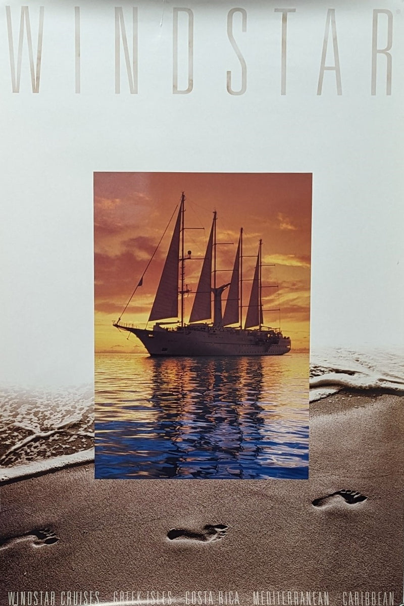 WIND SONG: 1987 - Fiery sunset poster for ship that burned
