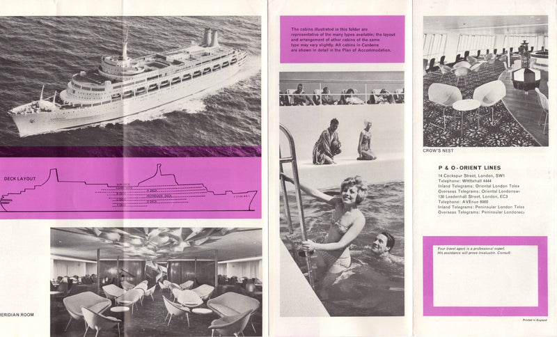 Various Ships - 6 P&O-Orient Lines First Class interiors brochures