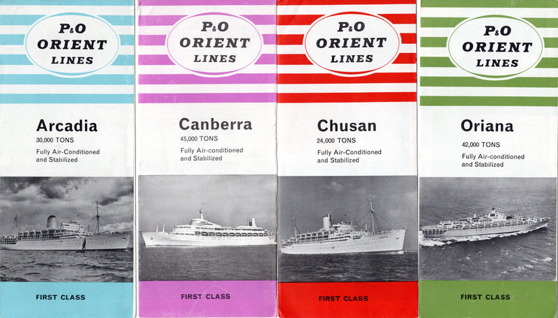 Various Ships - 6 P&O-Orient Lines First Class interiors brochures