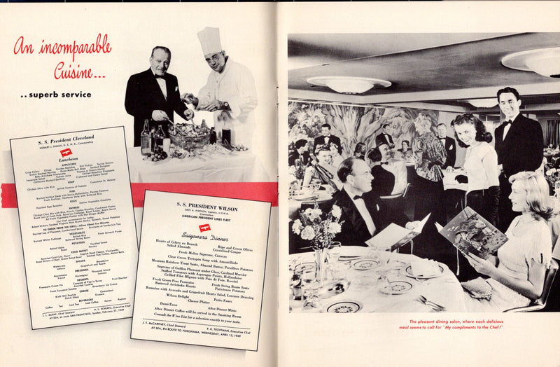 PRESIDENT WILSON & PRESIDENT CLEVELAND - Deluxe 1949 interiors brochure