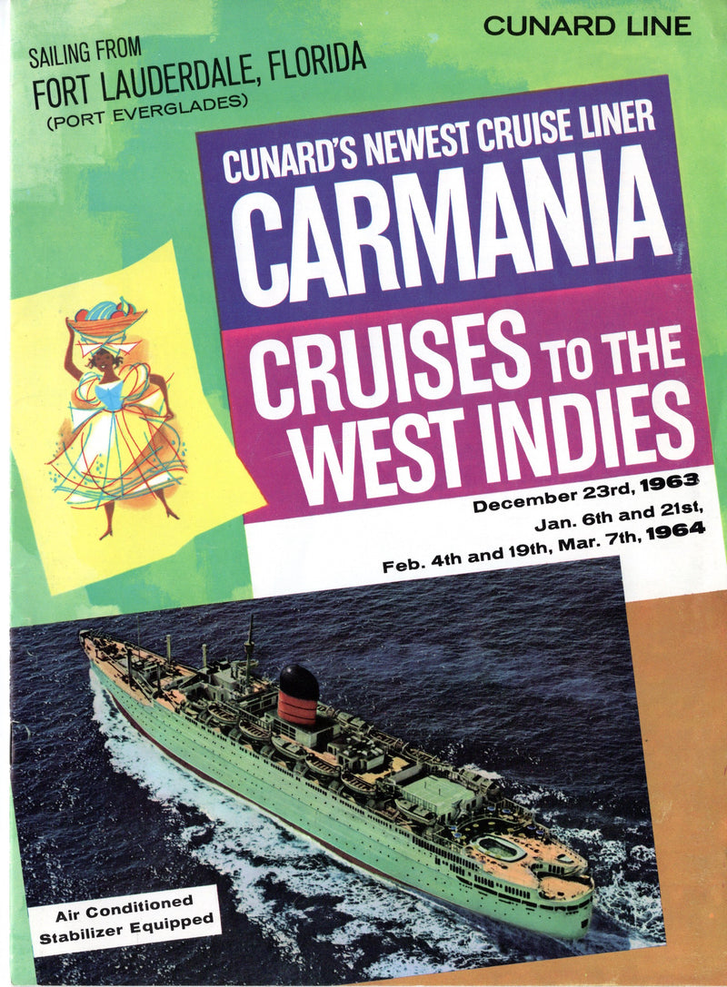 CARMANIA: 1954 - Intro cruise brochure + separate deck plan