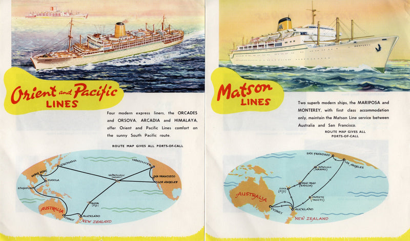 Various Ships - 1950s Australia & New Zealand via Cunard (+ train trip & more ships)