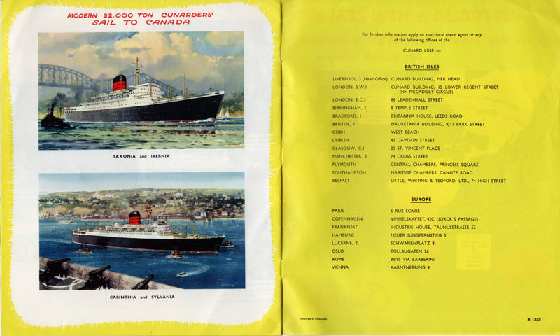 Various Ships - 1950s Australia & New Zealand via Cunard (+ train trip & more ships)