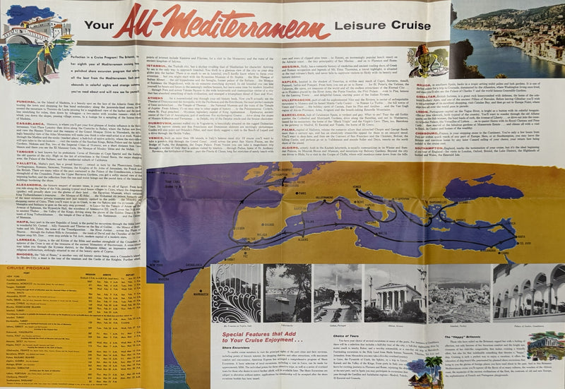 BRITANNIC: 1930 - Big Mediterranean plan w/ color interiors from 1957