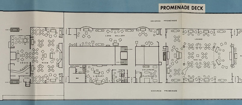 BRITANNIC: 1930 - Big Mediterranean plan w/ color interiors from 1957