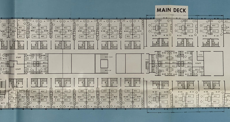BRITANNIC: 1930 - Big Mediterranean plan w/ color interiors from 1957