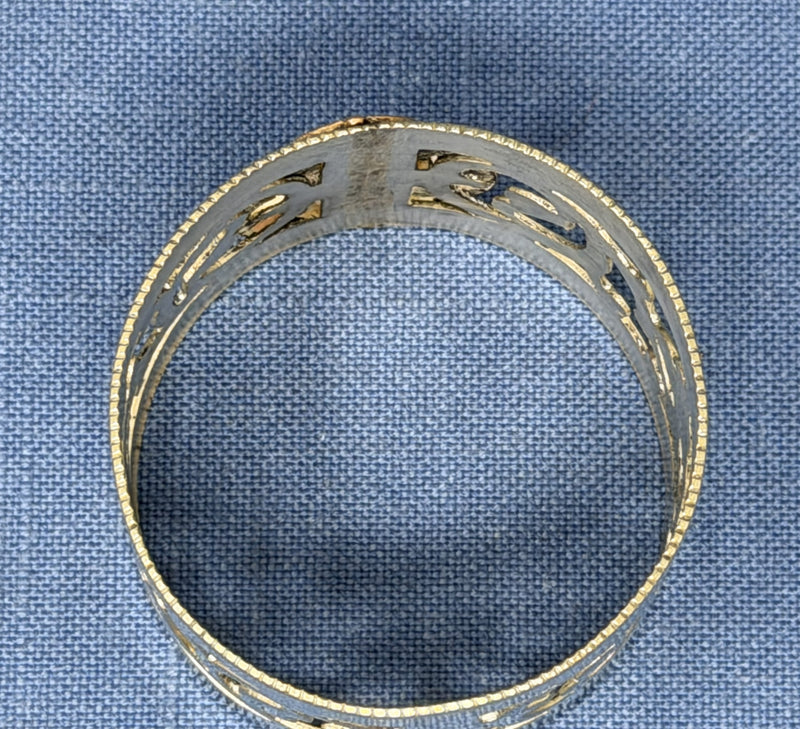 QUEEN MARY: 1936 - Silverplated napkin ring w/ Cunard-White Star houseflags