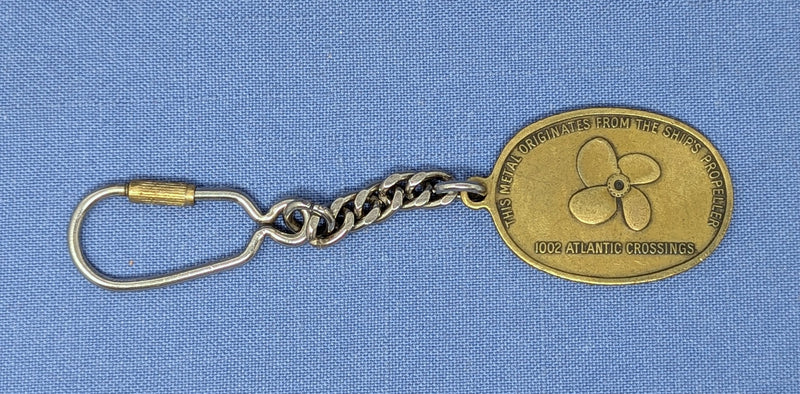 QUEEN MARY: 1936 - Bronze key chain medallion made from propellers