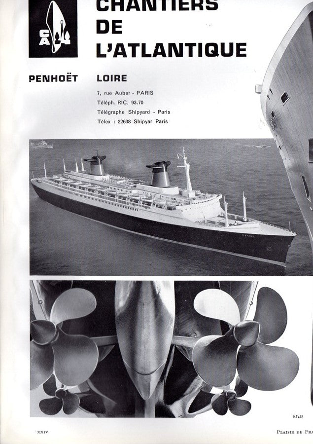 FRANCE: 1962 - "Plaisir de France" maiden voyage issue w/ 22-page cover story