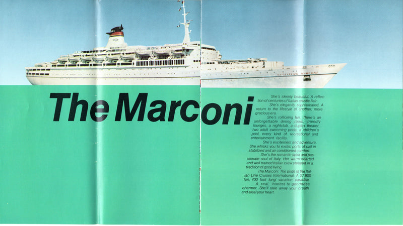 MARCONI: 1963 - "Meet the MARCONI" 1978 New York brochure