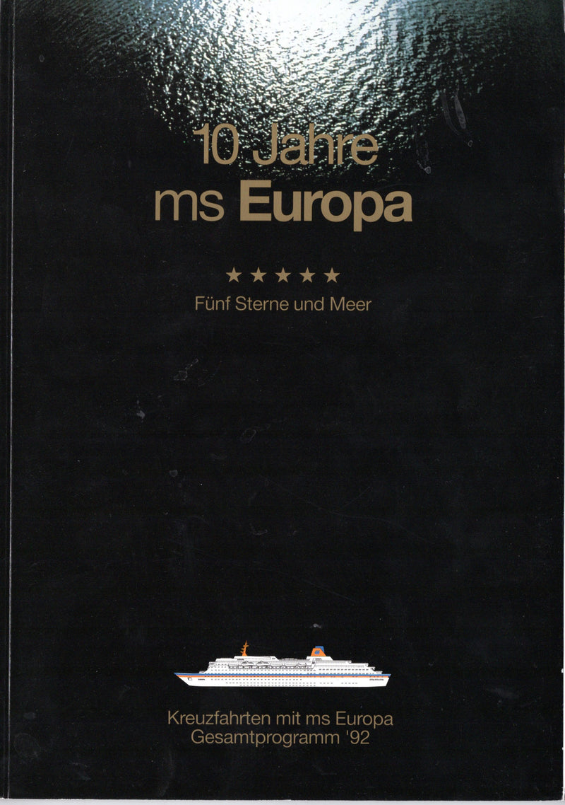 EUROPA: 1982 - Big & glossy 10th anniversary season brochure w/ deck plans