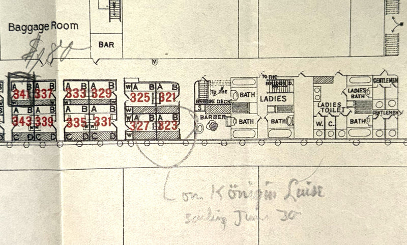 FRIEDRICH DER GROSSE: 1896 - First & Second class deck plan from 1898