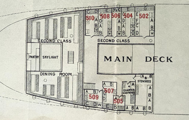 FRIEDRICH DER GROSSE: 1896 - First & Second class deck plan from 1898