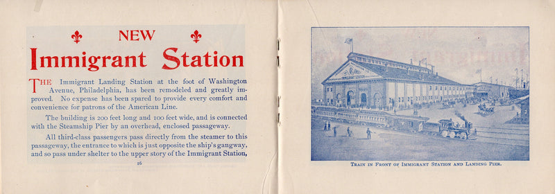 Various: pre-war - 1880s/90s American Line Philadelphia info booklet for immigrants