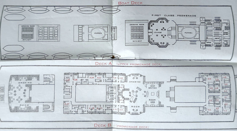 CARONIA: 1905 - Circa 1914 cruise deck plan
