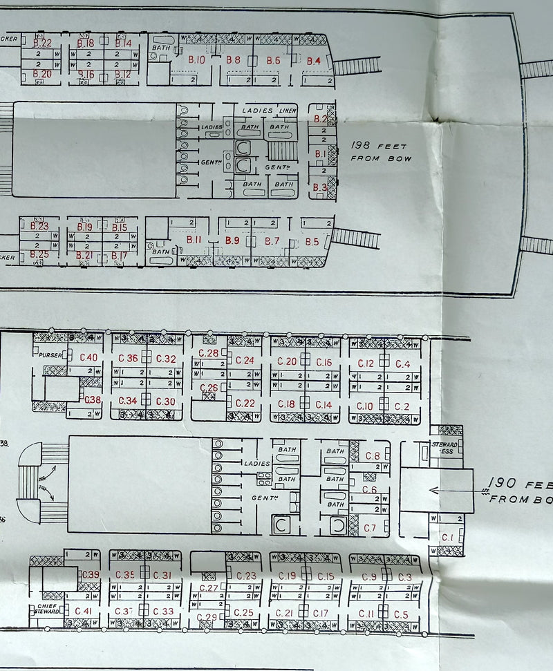 CARONIA: 1905 - Circa 1914 cruise deck plan