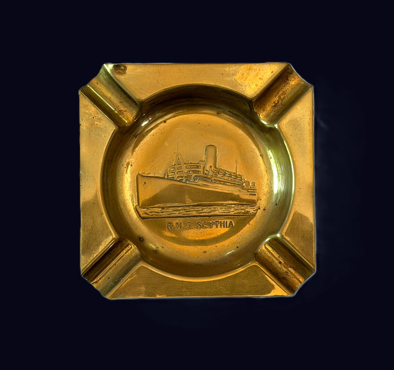 SCYTHIA: 1921 - Brass portrait ashtray