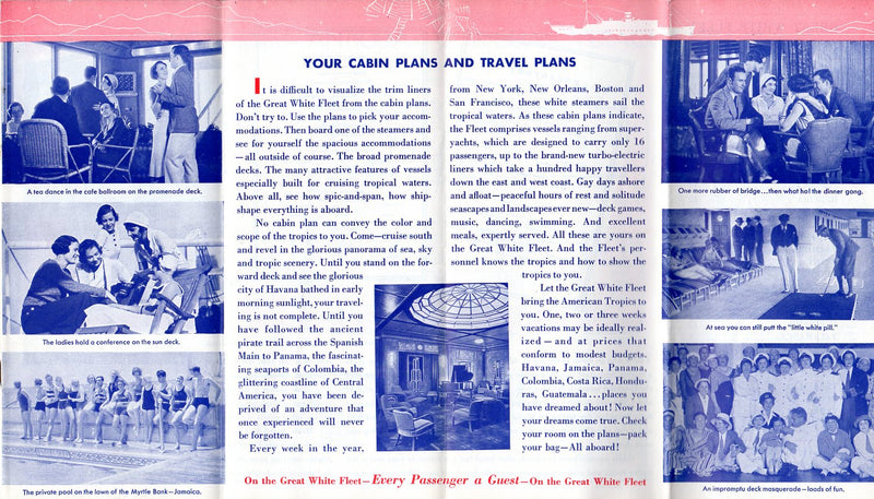 Various: pre-war - 1930s United Fruit Co. fleet deck plans brochure w/ 28 ships