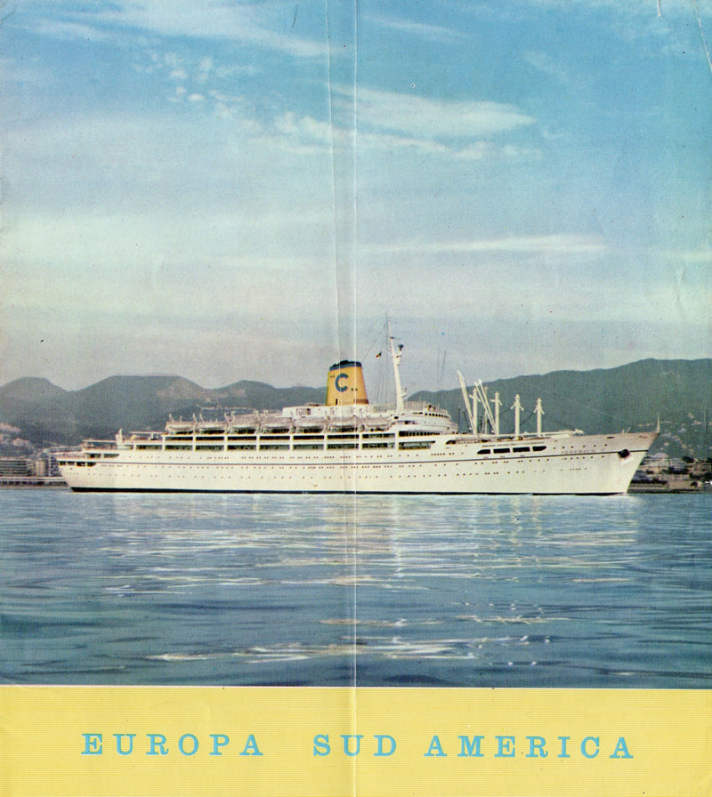 FEDERICO C: 1958 - Color deck plan/interiors brochure from 1950s/60s