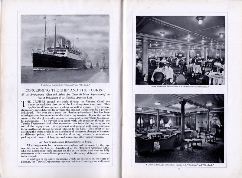 CLEVELAND & CINCINNATI - Tandem 1915 world cruise that never happened