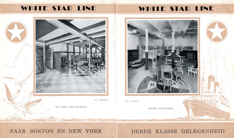 CEDRIC, BALTIC, ADRIATIC & BRITANNIC - 1930s Third Class interiors brochure